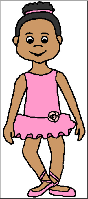 Clip Art: Kids: Girl Ballerina Color