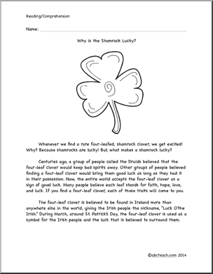 Color and Read: History of the Four Leaf Clover