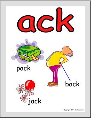 Word Family – ACK words Poster
