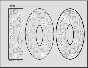 Math Activity: 100th Day Shapes (primary)