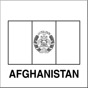 Clip Art: Flags: Afghanistan B&W