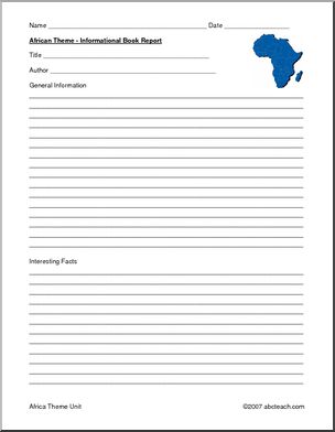 Book Report Form: Africa