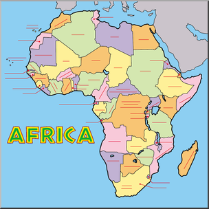 Clip Art: Africa Map Color Unlabeled