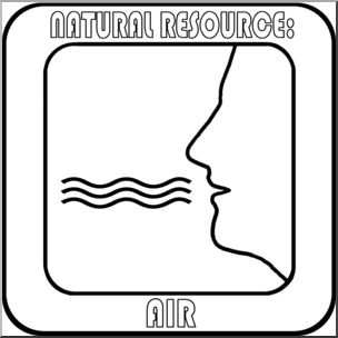 Clip Art: Natural Resources: Air B&W Labeled