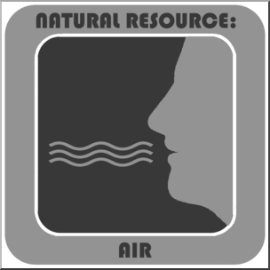 Clip Art: Natural Resources: Air Grayscale Labeled