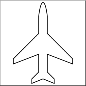 Clip Art: Transportation: Airplane Icon B&W