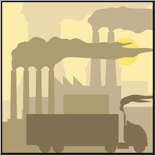 Clip Art: Environmental Concerns: Air Pollution Color