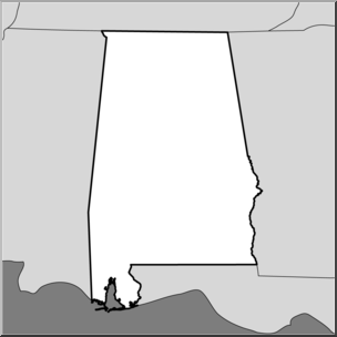 Clip Art: US State Maps: Alabama Grayscale