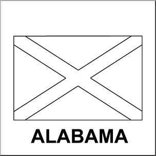 Clip Art: Flags: Alabama B&W