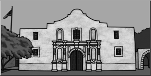 Clip Art: Alamo Grayscale