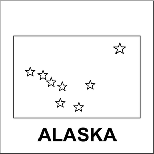 Clip Art: Flags: Alaska B&W