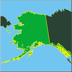Clip Art: US State Maps: Alaska Color