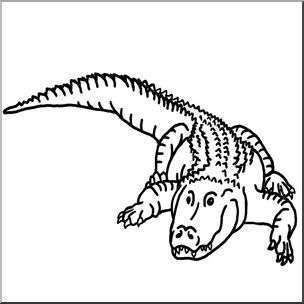 Clip Art: Alligator B&W