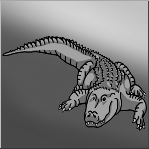 Clip Art: Alligator Grayscale