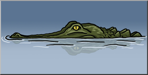 Clip Art: Alligator Submerged Color