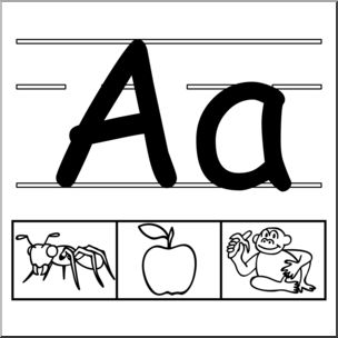 Clip Art: Alphabet Set 01: A B&W