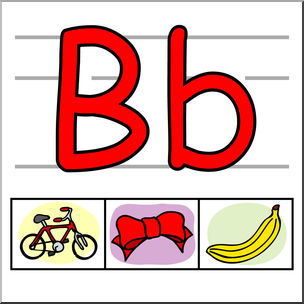 Clip Art: Alphabet Set 01: B Color