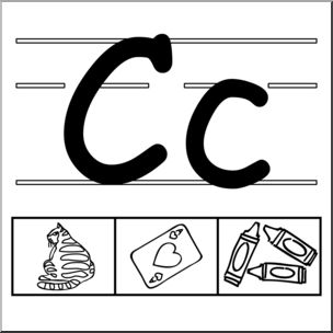 Clip Art: Alphabet Set 01: C B&W