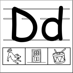 Clip Art: Alphabet Set 01: D B&W