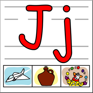 Clip Art: Alphabet Set 01: J Color