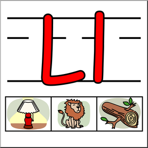 Clip Art: Alphabet Set 01: L Color