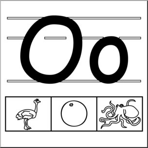 Clip Art: Alphabet Set 01: O B&W