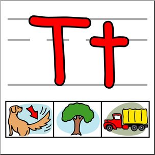 Clip Art: Alphabet Set 01: T Color