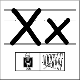 Clip Art: Alphabet Set 01: X B&W