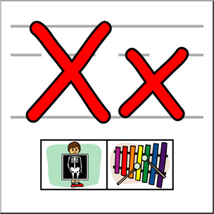 Clip Art: Alphabet Set 01: X Color