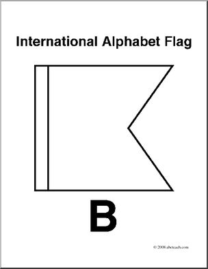 Clip Art: Flags: Alphabet Flag B (coloring page)