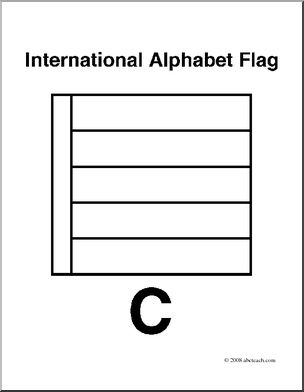 Clip Art: Flags: Alphabet Flag C (coloring page)