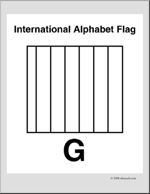 Clip Art: Flags: Alphabet Flag G (coloring page)