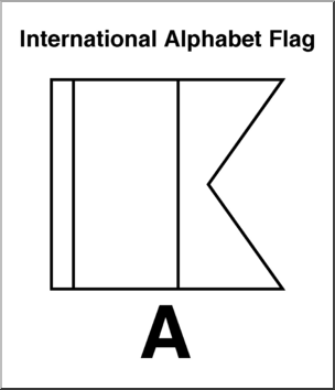 Clip Art: Flags: Alphabet Flag A B&W