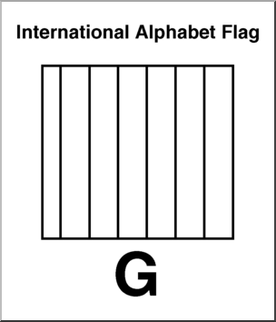 Clip Art: Flags: Alphabet Flag G B&W