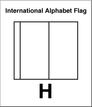 Clip Art: Flags: Alphabet Flag H B&W