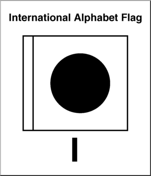 Clip Art: Flags: Alphabet Flag I B&W