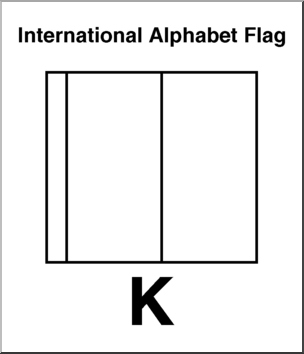 Clip Art: Flags: Alphabet Flag K B&W