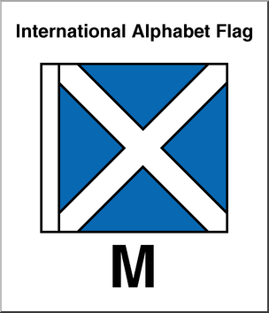 Clip Art: Flags: Alphabet Flag M Color