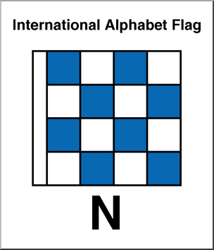 Clip Art: Flags: Alphabet Flag N Color