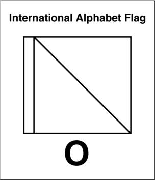 Clip Art: Flags: Alphabet Flag O B&W
