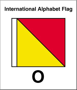 Clip Art: Flags: Alphabet Flag O Color
