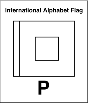 Clip Art: Flags: Alphabet Flag P B&W