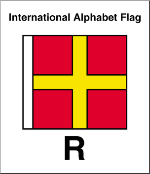 Clip Art: Flags: Alphabet Flag R Color