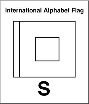 Clip Art: Flags: Alphabet Flag S B&W