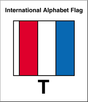 Clip Art: Flags: Alphabet Flag T Color