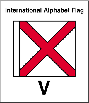 Clip Art: Flags: Alphabet Flag V Color