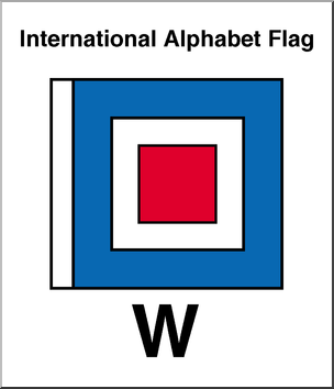 Clip Art: Flags: Alphabet Flag W Color