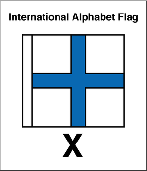 Clip Art: Flags: Alphabet Flag X Color