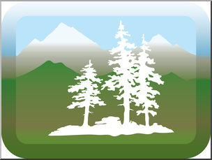 Clip Art: Habitat Button: Alpine Color