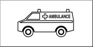Clip Art: Ambulance B&W